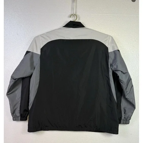 Washington Redskins Jacket Adult XL Black Gray White Windbreaker Reebok NFL Logo - Picture 3 of 7